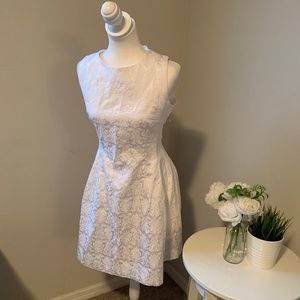 NEW YORK AND COMPANY Eva Mendes White Damask Dress